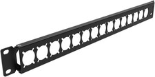 1U Hinged Rack Panel XLR HDMI Audio Rack Mount Panel with 16 D-Series Punch-Outs picture