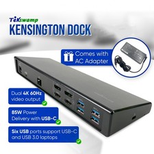 Original Kensington SD4750P USB-C 3.0 Dual 4K Hybrid Docking Station w/Adapter picture