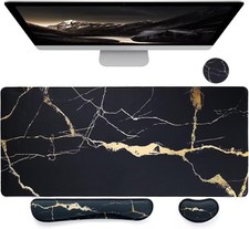 Ergonomic Mouse Pad and Keyboard Wrist Rest (4 Pcs), Non-Slip Desk Mat Protec... picture