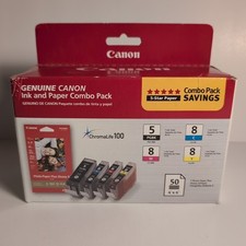 Canon ChromaLife 100 Ink Combo Pack PGI-58K CLI-8C CLI-8M CLI-8Y 4x6 Photo Paper picture