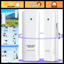 Long Range WiFi Bridge 2 Pack - 5GHz High-Speed Point to Point Network, 100/1000 picture