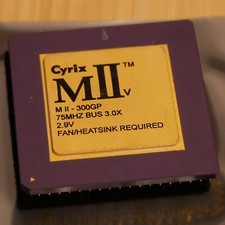 Cyrix MII 300GP 75 MHZ Bus 3X 2.9v Ceramic CPU Processor Gold 6x86 04 picture
