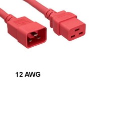 10x Red 10ft Heavy Duty Power Cord IEC60320 C19 to C20 12AWG 20A/250V PDU UPS picture