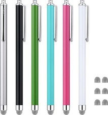 6 Pack Universal Stylus Pen For Touch Screens With Replaceable Tips 6 Colors picture