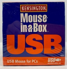 Kensington Mouse in a Box USB Mouse for PCs Vintage New Sealed picture