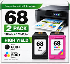 68XL High Yield Ink Cartridges Combo Compatible with HP Envy 6555e 6155e 6130e68 picture