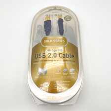 Belkin Gold Series USB 2.0 Cable USB-A to USB-B 6ft Gold Plated Black picture