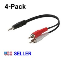 4-Pack  3.5mm MALE plug to 2-RCA MALE STEREO Audio Adapter picture
