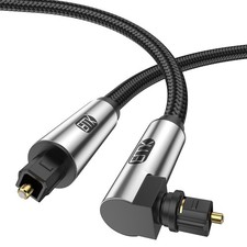 EMK 90° Optical Cable 360° Free-Rotating Toslink Male to Male 49FT/15M picture