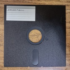 Mystery Vintage 5.25 Floppy Disk Black Magnetic Media Retro Computer Uninstall picture