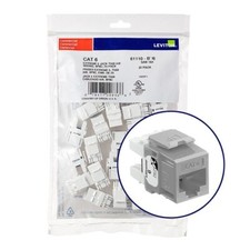 Leviton 61110-BG6 Extreme Category 6 8P8C UTP Quickport Jack Gray 25-pack picture