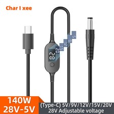 USB C to DC Power Cable 140W Type C to 5V 9V 12V 15V 20V 28V Adjustable Voltage picture