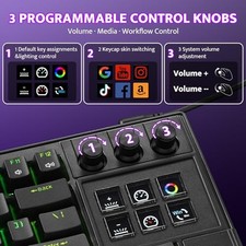 BLACK - DARKFLASH K87PRO TKL MECHANICAL KEYBOARD WITH 6 LCD STREAM CONTROL KEYS picture
