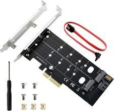 Dual M.2 NVMe NGFF to PCIe X4 32Gbps SSD Adapter Card Storage Expansion picture