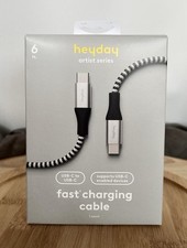 heyday Artist Series 6 ft USB-C to USB-C Fast Charging Braided Cable, NEW picture