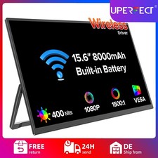 UPERFECT Wireless Portable Monitor with 8000mAh Battery, 15.6
