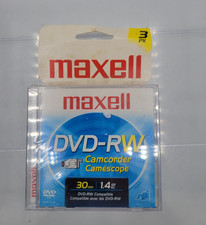 Maxell DVD-RW Camcorder Discs 1.4GB 30 Min 3 Pack Mini DVD Sealed picture
