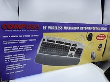Vintage COMPUSA RF Wireless Multimedia Keyboard Optical Mouse Set picture
