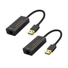 USB 3.0 Gigabit Adapter (2-Pack), Cable Creation RJ45 Network Black Ethernet NEW picture
