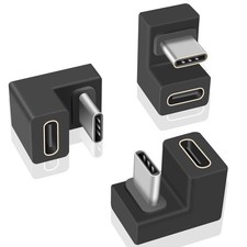 USB C U Shape Adapter, 3-Pack USB C 180 Degree Adapter, 10Gbps USBC to USBC E... picture