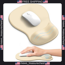 Ergonomic Mouse Pad with Wrist Rest 10.2x7.6in Gel Support Beige picture