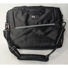 Solo New York Laptop Briefcase Messenger Bag Black Large Excellent Professional picture