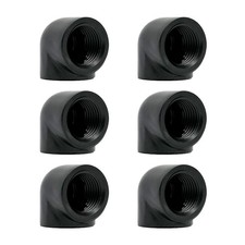6 PCS G1/4 90 Degree Elbow Fitting FF Black Brass PC Water Cooling Connector picture