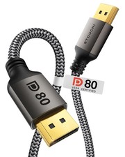 Stouchi VESA Certified DisplayPort 2.1 Cable 6.6FT, 80Gbps 6.6FT-80G, Grey picture