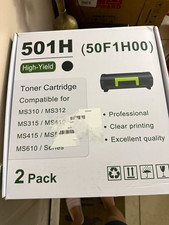501H 50F1H00 High Yield Black Toner 2 Pack for Lexmark MS310/MS415 picture