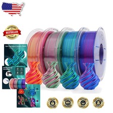 Shiny Silk PLA Filament 4 Spools 1.75mm Dual Color Bundle 4KG picture