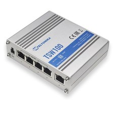 5 Port Industrial PoE Gigabit Switch Unmanaged -40°C to +75°C Teltonika TSW100 picture