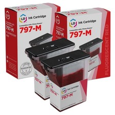 LD Compatible Pitney Bowes 797-M Fluorescent Red Ink Cartridges 2-Pack for K7M0 picture
