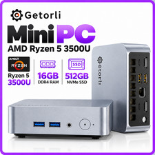 Getorli GT101 Mini PC Ryzen 5 3500U 16GB DDR4 512GB NVMe SSD WiFi 6 BT5.3 4K HDM picture