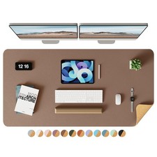 YSAGi Double-Sided Desk Pad, Leather Desk Mat, Eco Cork Desk Pad Protector,La... picture