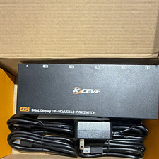 KCEVE 4x2 Dual Display KVM Switch Box DP HDMI USB 3.0 Black 3 ft picture