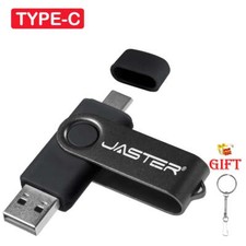 JASTER Red Rotatable USB Flash Drive 128GB Free Custom Logo 2.0TYPE-C USB Stick picture
