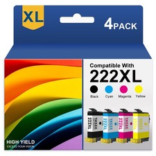 4Pack BCMY 222XL Replacement for Epson Ink Cartridge for WF-2960 XP-5200 Printer picture