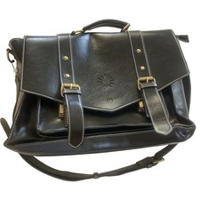 ECOSUSI Women's Crossbody  Briefcase  Black Faux Leather Messenger Bag Laptop picture