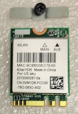 Genuine Dell XPS 13 9360 Wireless Killer 1535 AC WiFi Card w/Bluetooth 4.1 Vm1d6 picture