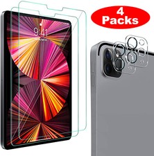 4-Pack Tempered Glass Screen & Camera Protector For Pad Pro 11 inch 2020 2021 picture