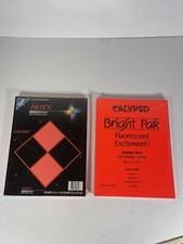 2 Pack (200 Sheets) Bright Fluorescent Neon Paper Print Signs Mango Red & Cherry picture