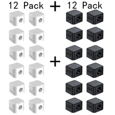 12Pack Black/White Magnetic Winder Clip Cord Organizer Holder Management Charger picture
