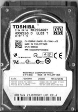 Toshiba MK2556GSY HDD2E63 D UL03 T 250GB Sata Hard Drive  picture