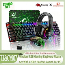 ZIYOULANG T3 Wireless RGB Gaming Keyboard Mouse Set & CY907 Headset Combo For PC picture