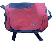 Vintage Samsonite Messenger Laptop Bag Red & Black – Padded Shoulder Strap picture