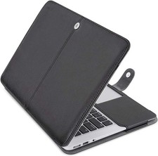 PU Leather Case for MacBook Air 13 inch Case, Black - Stylish Protection picture