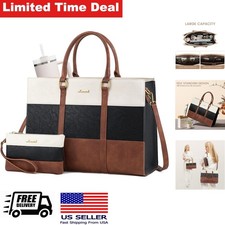 Stylish Laptop Bag for Women 40 cm Versatile Work Tote Waterproof Leather picture