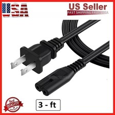2-Pack AC Power Cord 2 Prong Cable 2-Slot Figure 8 for TV PS3 PS4 PS5 XBOX PC picture
