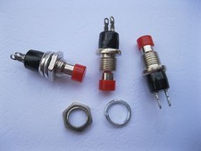 100 pcs Mini SPST Push Momentary Switch 125V/6A 250V/3A Red Color Push On New picture