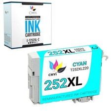 CMYi 1X Replacement 252XL Cyan Ink Cartridge for Epson Workforce WF-7720 WF-3620 picture